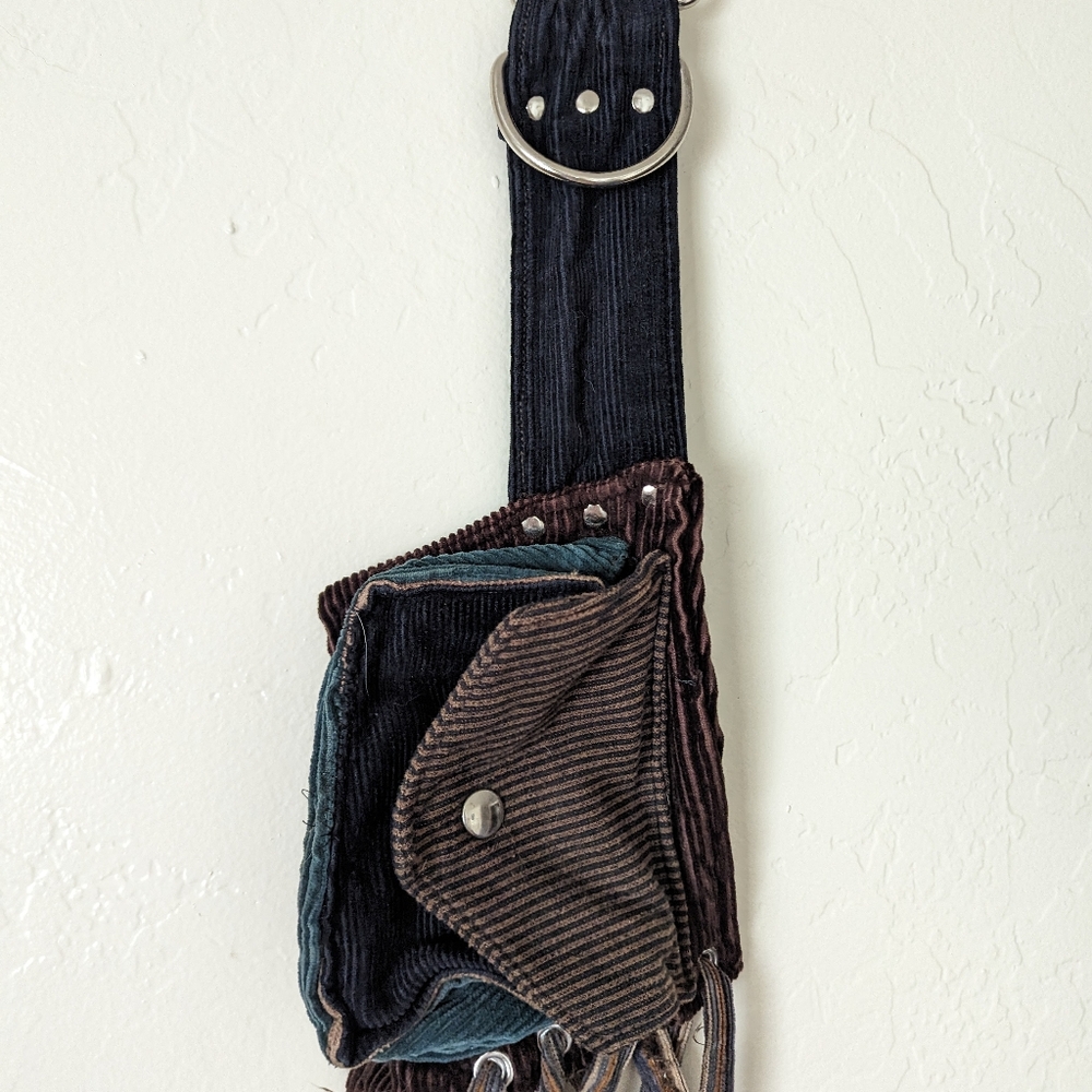 Multi color corduroy adjustable utility belt
